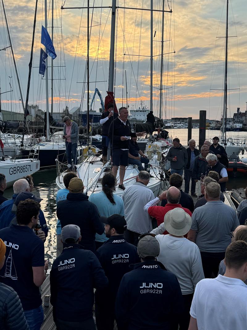 Pontoon Party during the JOG Cowes - Poole - Cowes race, sponsored by Stoneways Marine photo copyright JOG taken at Junior Offshore Group