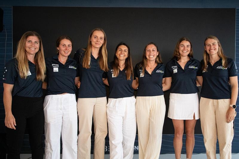 The Andoo Team Australia Women's Squad on stage for the Opening Australian Team Cocktail Party in Barcelona this week photo copyright Nic Douglass @sailorgirlHQ taken at 