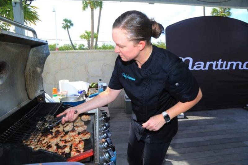 Cooking lesson with Adrienne Gang photo copyright Maritimo taken at 