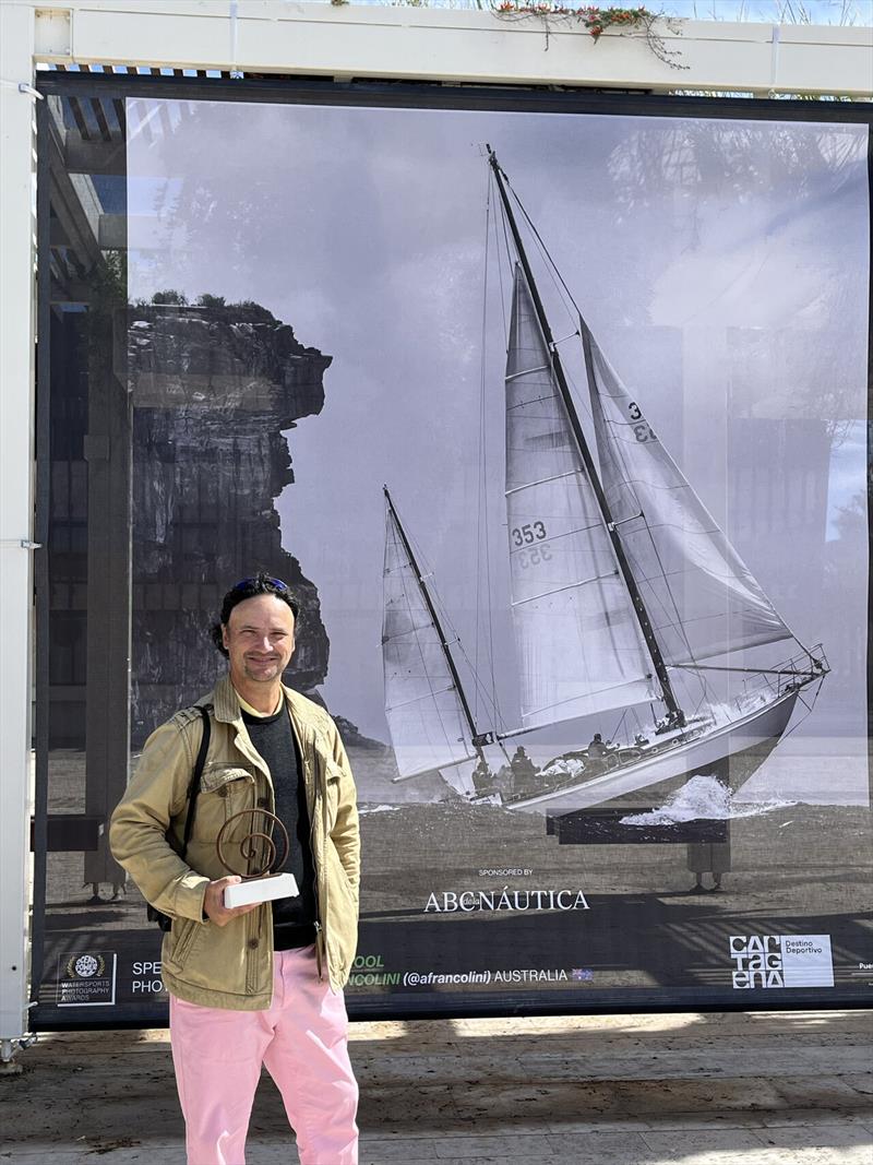 Andrea next to his photograph of Margaret Rintoul photo copyright Andrea Francolini taken at 