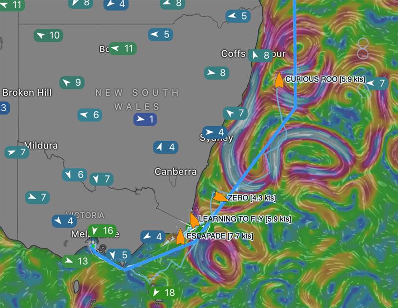 Current map 12 March 2pm AEST - Melbourne Osaka Cup photo copyright Melbourne to Osaka Media taken at Ocean Racing Club of Victoria