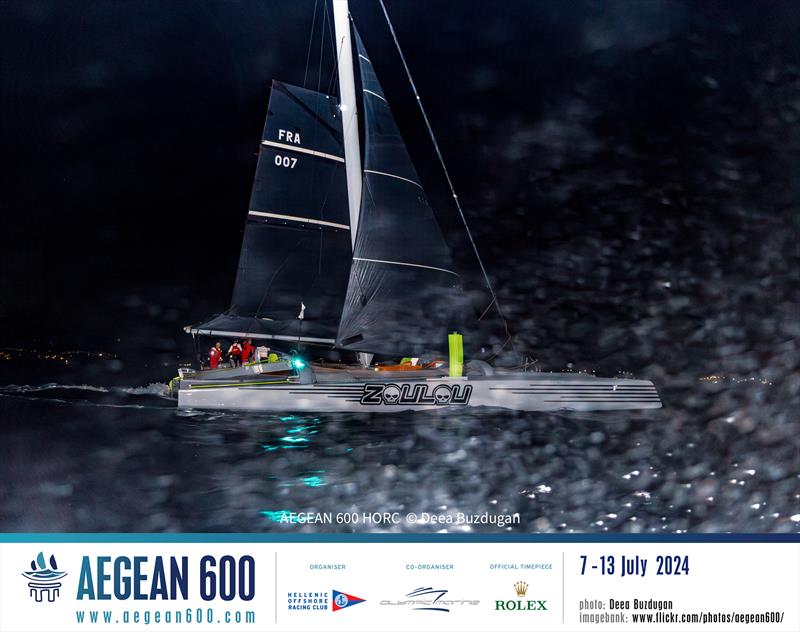 Erik Maris's MOD 70 trimaran Zoulou (FRA) sets a new course record in the AEGEAN 600 - photo © Deea Buzdugon