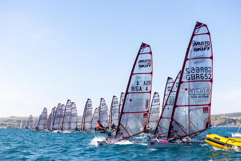 Start line - Day 4 of the ACO 13th Musto Skiff 2024 Worlds at the WPNSA photo copyright Michael Oliver taken at Weymouth & Portland Sailing Academy and featuring the Musto Skiff class