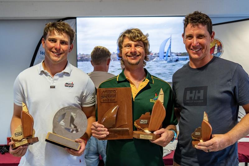 Final Podium in the ACO 14th Musto Skiff World Championship 2025, Sydney, Australia - photo © Tidal Media Australia for Down Under Sail