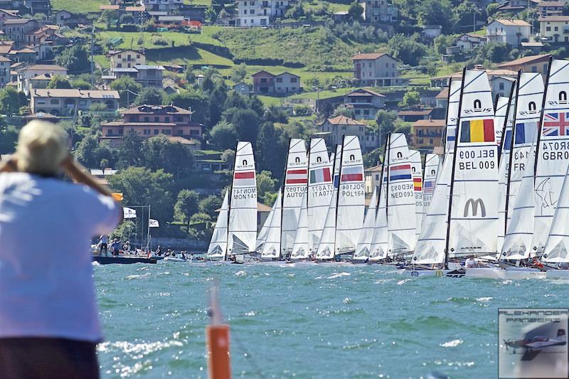 Nacra 15 European Championship at Gravedona, Lake Como, Italy photo copyright Alexander Panzeri taken at Centro Vela Alto Lario and featuring the Nacra 15 class