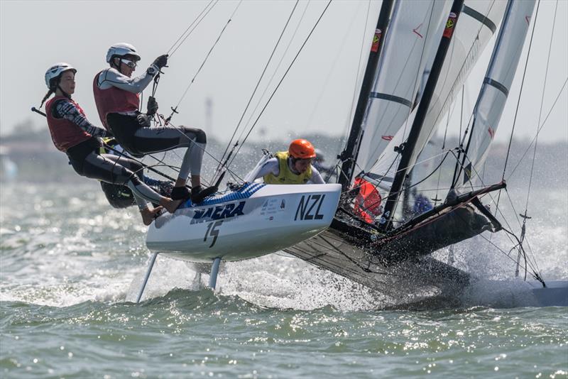 New Zealand  - Nacra 15 - Day 3 of the Youth Sailing World Championships in Corpus Christi, Texas - photo © Jen Edney / World Sailing