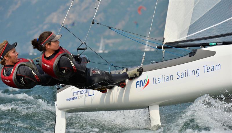 Garda Vela Trentino EUROSAF Champion Sailing Cup day 3 photo copyright Roberto Vuilleumier taken at Fraglia Vela Malcesine and featuring the Nacra 17 class