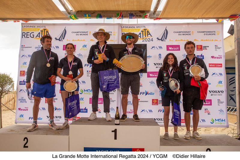 Podium in the Nacra 17 Worlds at La Grande Motte - photo © YCGM / Didier Hillaire