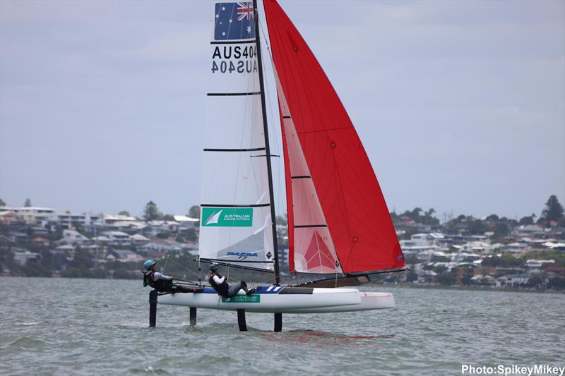 Liddell and Brown during Sail Brisbane 2024 photo copyright Mike Middleton taken at Royal Queensland Yacht Squadron and featuring the Nacra 17 class