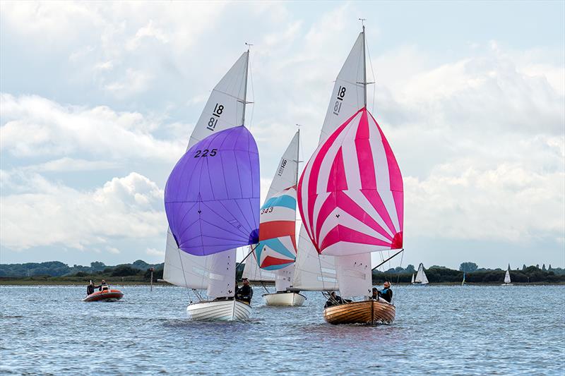 National 18s with spinnakers at the Bosham Regatta 2024 photo copyright Paul Adams / Harbour Images taken at Bosham Sailing Club and featuring the National 18 class