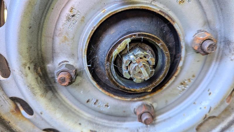 Check that your trailer wheel hubs are well greased by removing the cap and inspecting them - photo © Mark Jardine