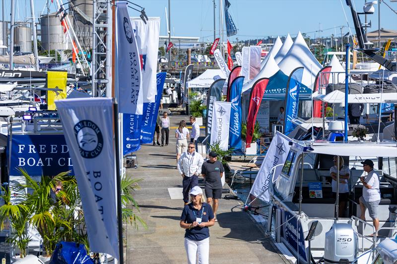 Part of the 1.3kms of floating exhibits at the 2025 Auckland Boat Show - photo © Marcus Brummel Photography