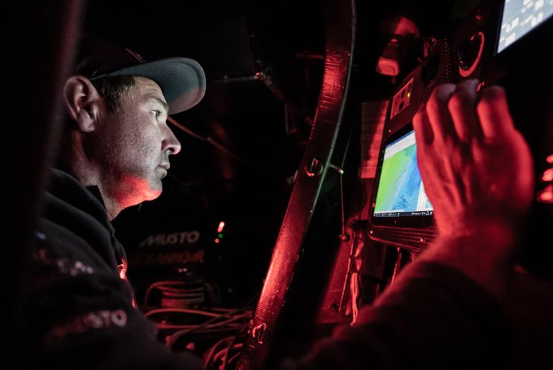 Fisher at the nav station photo copyright Amory Ross / 11th Hour Racing taken at New Haven Yacht Club, Connecticut and featuring the IMOCA class