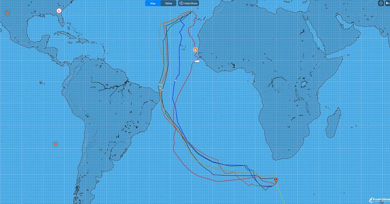 Predictwind - Routing lead boat position -  2024/25 Vendée Globe using one week of data. - November 14, 2024 photo copyright Predictwind taken at Royal New Zealand Yacht Squadron and featuring the IMOCA class