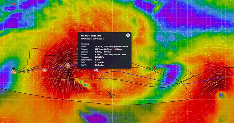 The building storm with boat data - 0600UTC December 2, 2024 photo copyright Predictwind/Sail-World taken at Royal New Zealand Yacht Squadron and featuring the IMOCA class