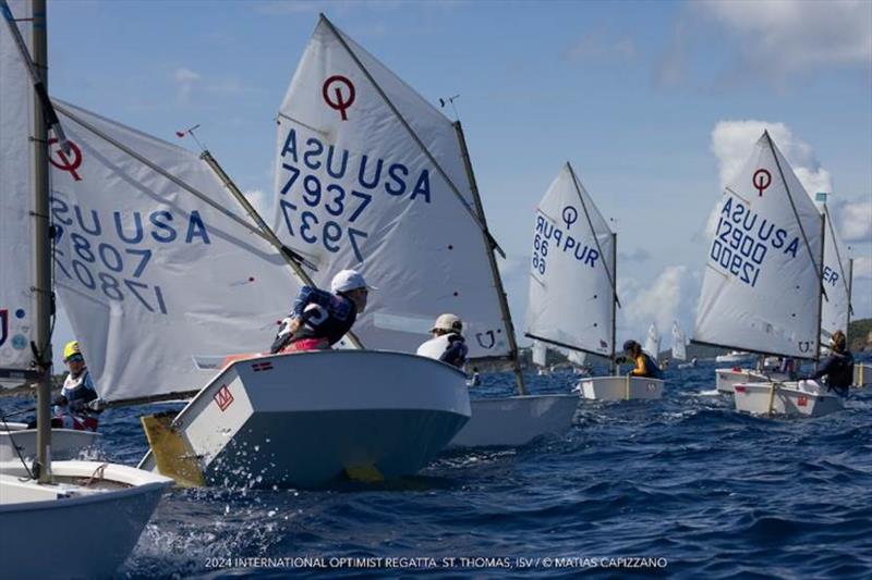 31st International Optimist Regatta - The USA's Francisco Don, second from left, is the White Fleet Winner photo copyright Matias Capizzano taken at St. Thomas Yacht Club and featuring the Optimist class