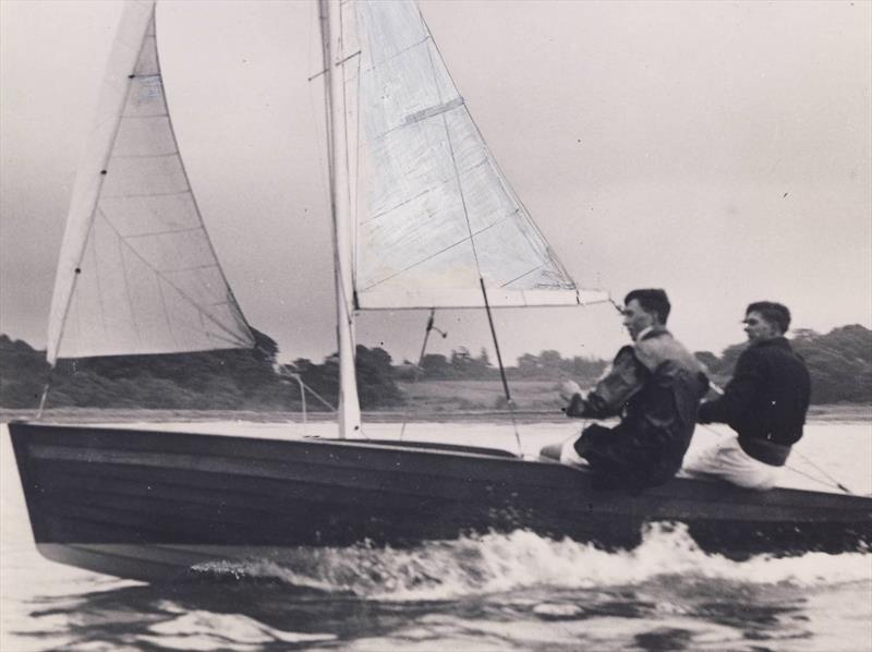 Jack Chippendale built the original Osprey like a large version of one his Merlin Rockets, with an all clinker hull. The more modern hull form, with a single panel for the topsides, would be introduced after the 1953 La Baule IYRU Trials - photo © Norbury/Proctor Families