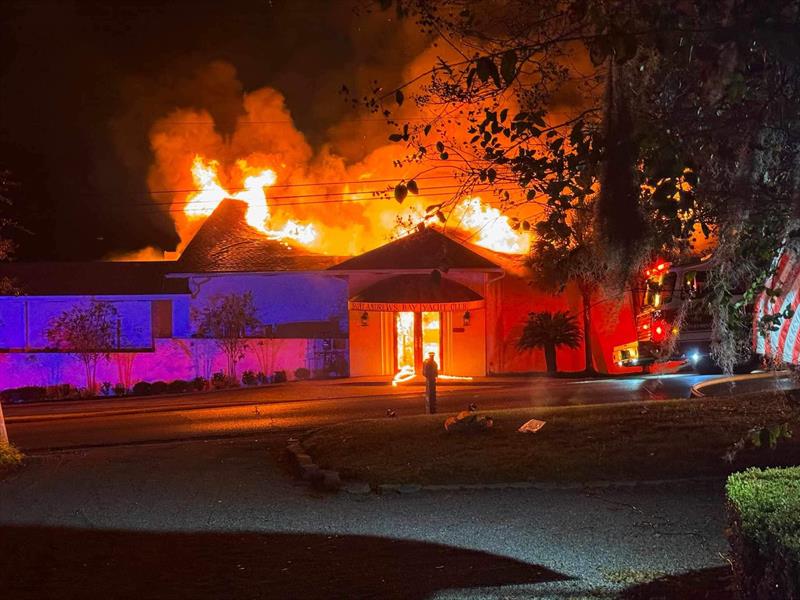 A November 2023 fire destroys the St. Andrews Bay Yacht Club's clubhouse - photo © Image courtesty of the St. Andrews Bay Yacht Club