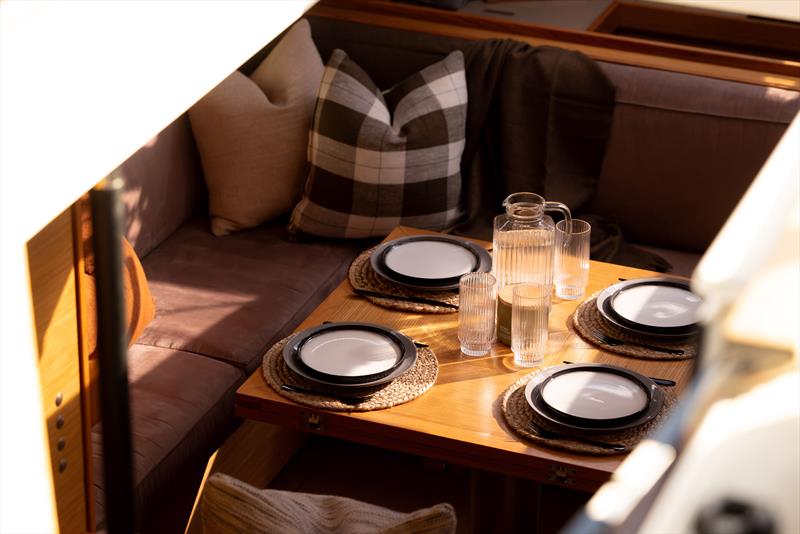 Zen's interior table layout, styled with Furtex Baya Collection  - Zen - Dufour 520 Grand Large - Pocketspace Marine Styling Project  photo copyright PocketSpace taken at Royal New Zealand Yacht Squadron and featuring the  class