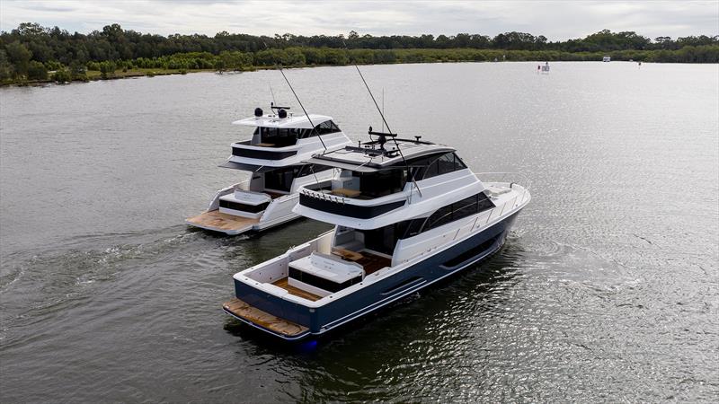 Maritimo M55, M60, and M600 Black Edition - M600 in the foreground, M55 in the background photo copyright Maritimo taken at  and featuring the Power boat class