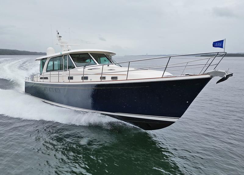 Powering along with the glorious Sabre 58 photo copyright E Marine taken at  and featuring the Power boat class