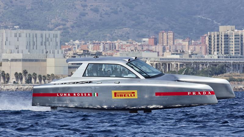 Luna Rossa Prada Pirelli sailed for the first time their Hydrogen Support Vessel photo copyright Luna Rossa Prada Pirelli / Studio Borlenghi taken at  and featuring the Power Cat class