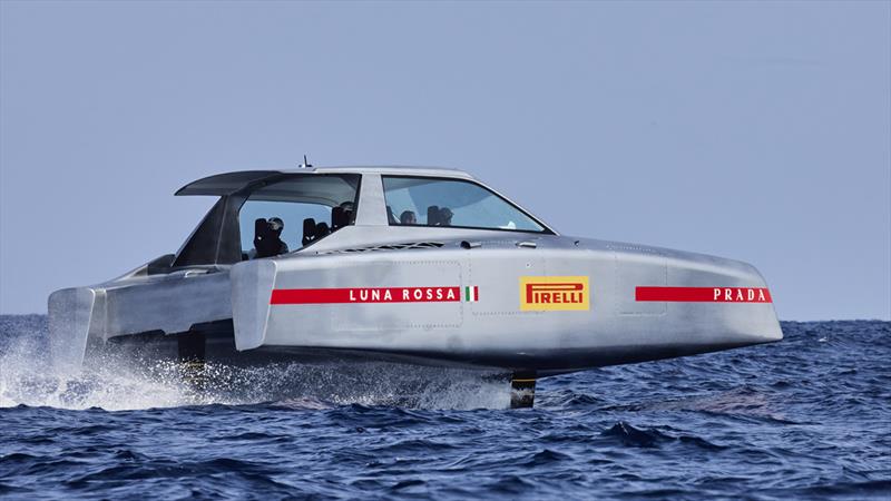 Luna Rossa Prada Pirelli sailed for the first time their Hydrogen Support Vessel photo copyright Luna Rossa Prada Pirelli / Studio Borlenghi taken at  and featuring the Power Cat class