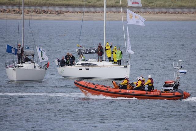 The Shannon was escorted by the Abersoch and Criccieth lifeboats photo copyright Paul Jenkinson taken at Pwllheli Sailing Club and featuring the RIB class