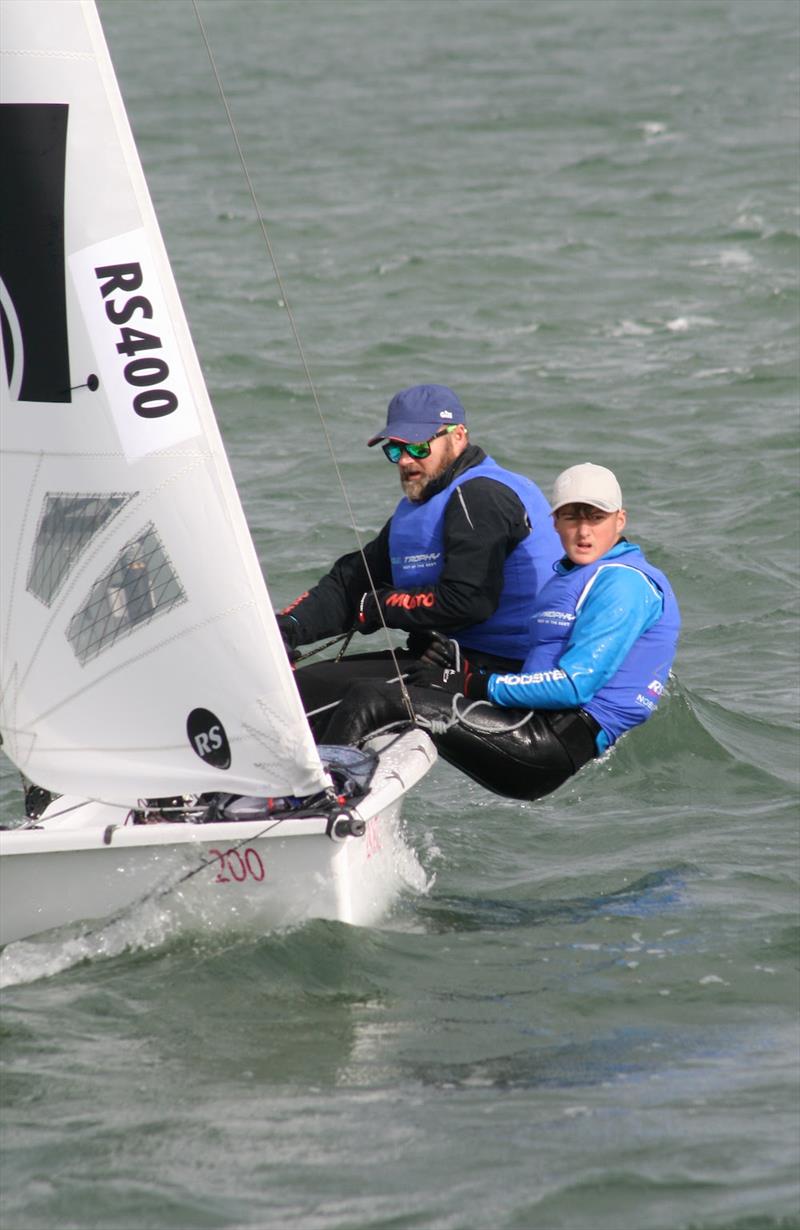 63rd Endeavour Trophy Day 1: Edd and Thomas Whitehead (RS400) lying third photo copyright Sue Pelling taken at Royal Corinthian Yacht Club, Burnham and featuring the RS200 class