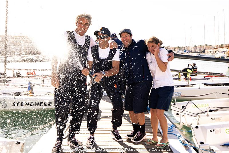 Italian team, Stenghele, helmed by Pietro Negri with crew Niccolo Bianchi, Giovanni Meloni and Camilla Cordero di Montezemolo win the RS21 World Championship 2024 photo copyright Code Zero Digital taken at Club Nàutic L'Escala and featuring the RS21 class