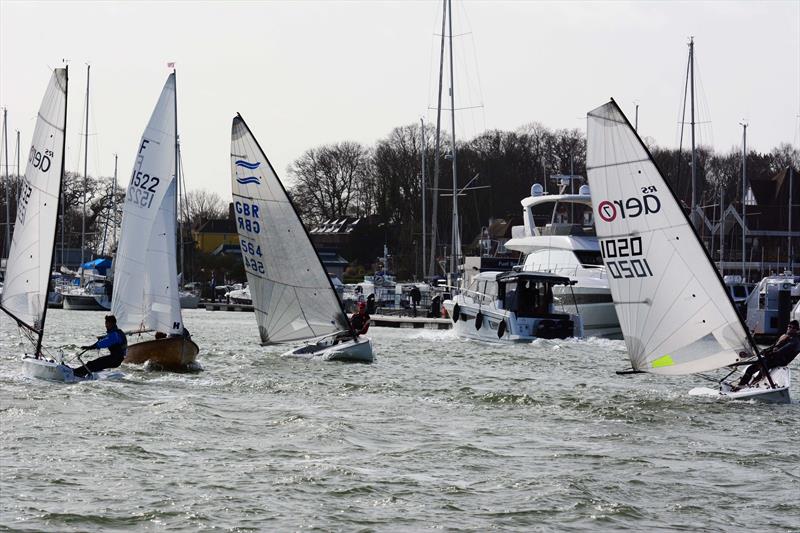 Singlehanders off Port Hamble during the 2019 Hamble Warming Pans - photo © Trevor Pountain