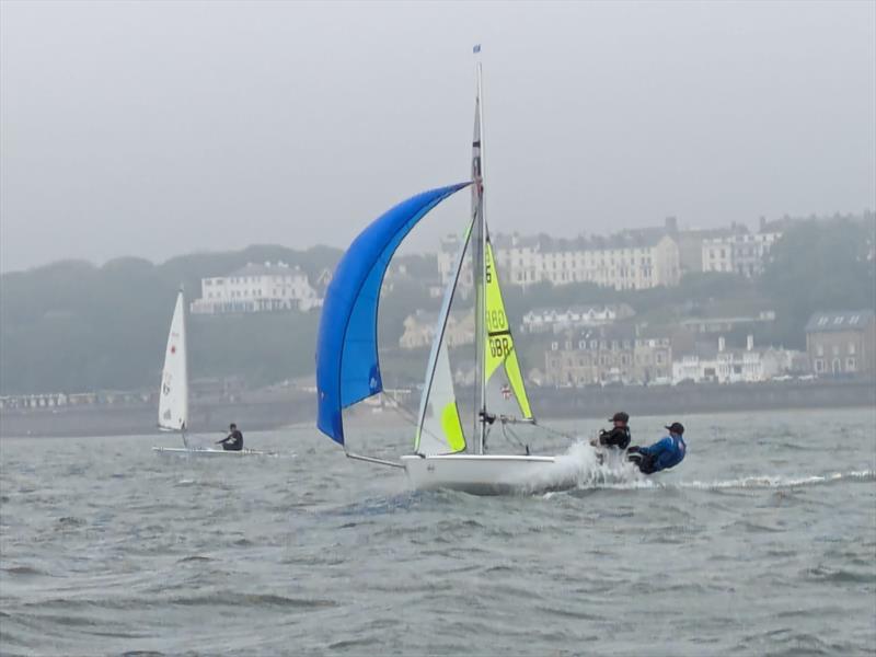 Full speed ahead for the Whitehead boys at NEYYSA Filey photo copyright James Whitehead taken at Filey Sailing Club and featuring the RS Feva class