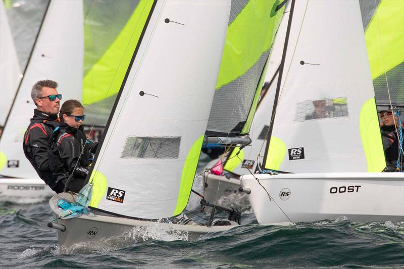 Ross and Martha Noble concentrating hard off the start to take a third in Race 1 - RS Feva Grand Prix at Ballyholme - photo © Simon McIlwaine / www.wavelengthimage.com