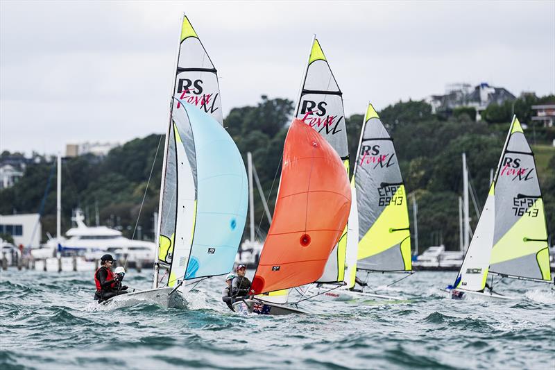 Day 1 - SailGP Inspire- RS Feva - Royal Akarana YC - Jan 17, 2025 photo copyright Justin Mitchell www.justinmitchell.co.nz - Instagram: @jl_mitchell_ taken at Royal Akarana Yacht Club and featuring the RS Feva class