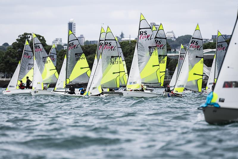 Day 1 - SailGP Inspire- RS Feva - Royal Akarana YC - Jan 17, 2025 photo copyright Justin Mitchell www.justinmitchell.co.nz - Instagram: @jl_mitchell_ taken at Royal Akarana Yacht Club and featuring the RS Feva class