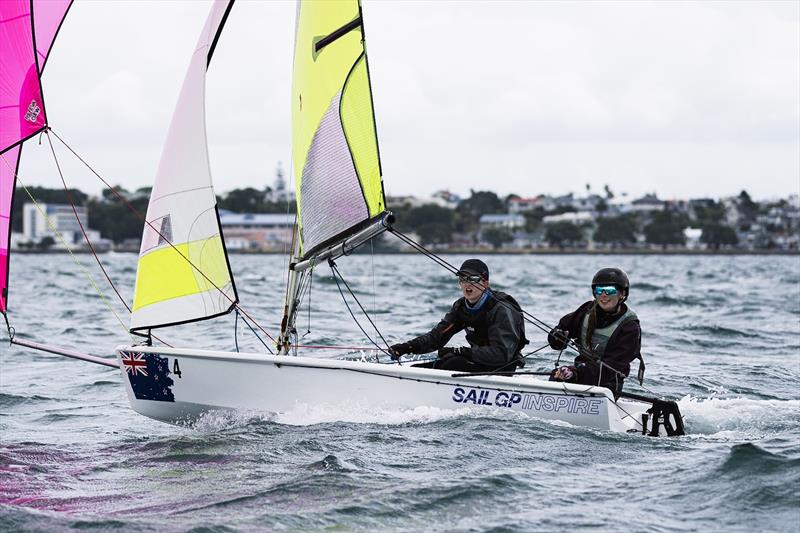 Day 1 - SailGP Inspire- RS Feva - Royal Akarana YC - Jan 17, 2025 photo copyright Justin Mitchell www.justinmitchell.co.nz - Instagram: @jl_mitchell_ taken at Royal Akarana Yacht Club and featuring the RS Feva class