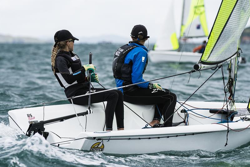 Day 1 - SailGP Inspire- RS Feva - Royal Akarana YC - Jan 17, 2025 photo copyright Justin Mitchell www.justinmitchell.co.nz - Instagram: @jl_mitchell_ taken at Royal Akarana Yacht Club and featuring the RS Feva class