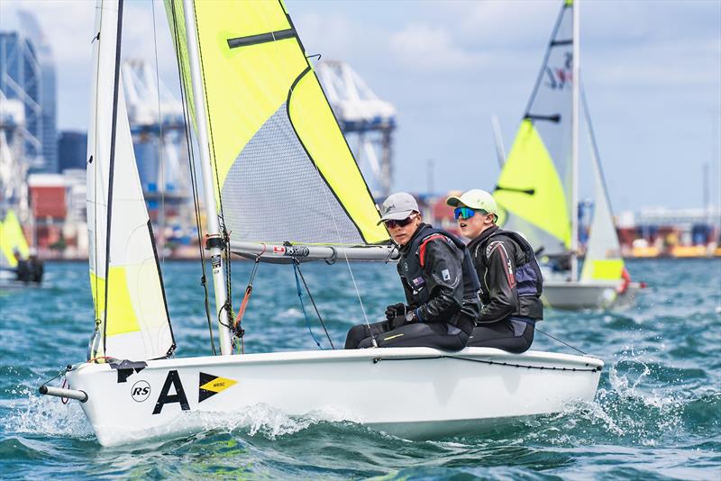 Day 2 - SailGP Inspire- RS Feva - Royal Akarana YC - Jan 18, 2025 - photo © Justin Mitchell www.justinmitchell.co.nz - Instagram: @jl_mitchell_