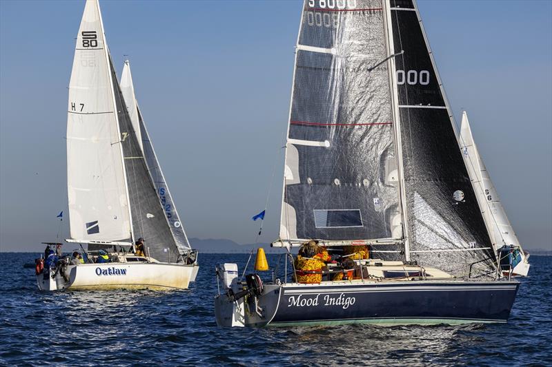 S80 top two Outlaw and Mood Indigo - Australian Women's Keelboat Regatta 2024 photo copyright Andrea Francolini taken at Royal Melbourne Yacht Squadron and featuring the S80 class