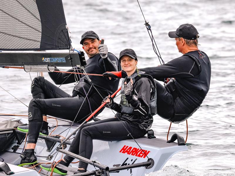 Sarah Lee, Kurt Warner, Peter Mackie photo copyright Sail Media taken at Manly 16ft Skiff Sailing Club and featuring the 16ft Skiff class