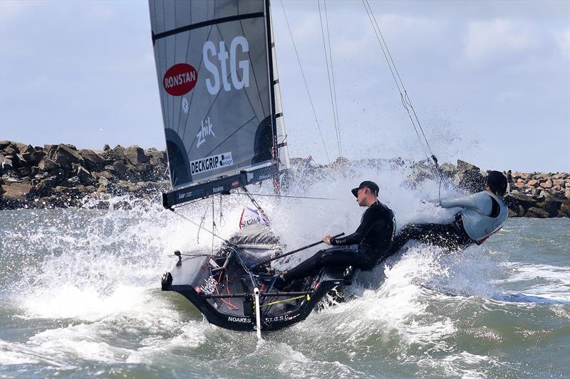 NSW 16ft Skiff Titles Port Hunter - Choppy conditions on Newcastle Harbour - photo © Promocean Media