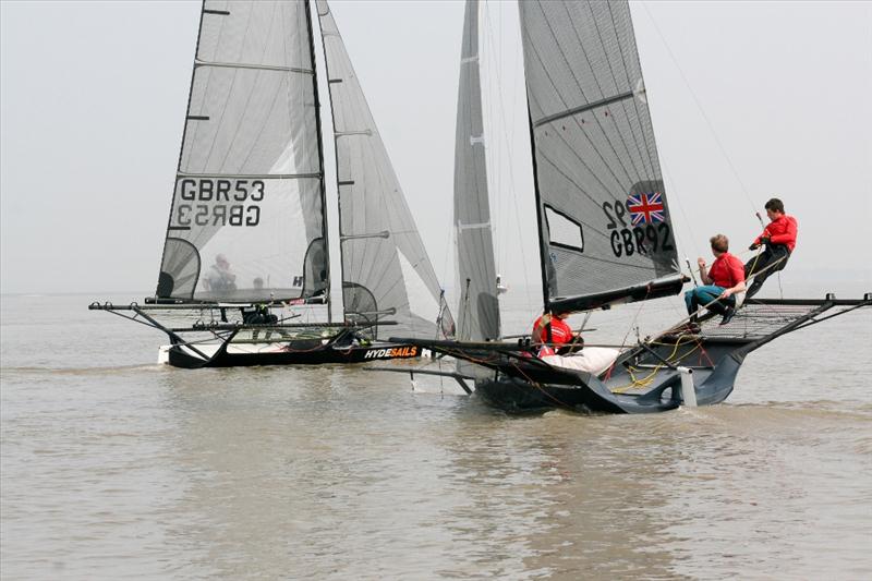 UK 18ft Skiff Grand Prix Round 1 at Stone Sailing Club photo copyright Eddie Aldridge taken at Stone Sailing Club and featuring the 18ft Skiff class