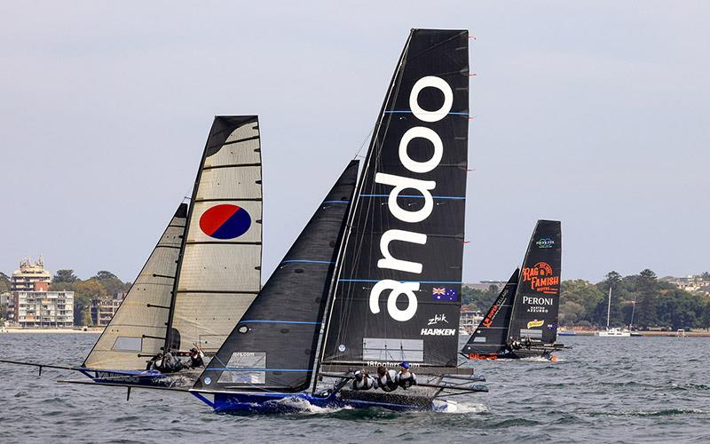 Three leaders in the championship - 2024 JJ Giltinan Championship photo copyright SailMedia taken at Australian 18 Footers League and featuring the 18ft Skiff class