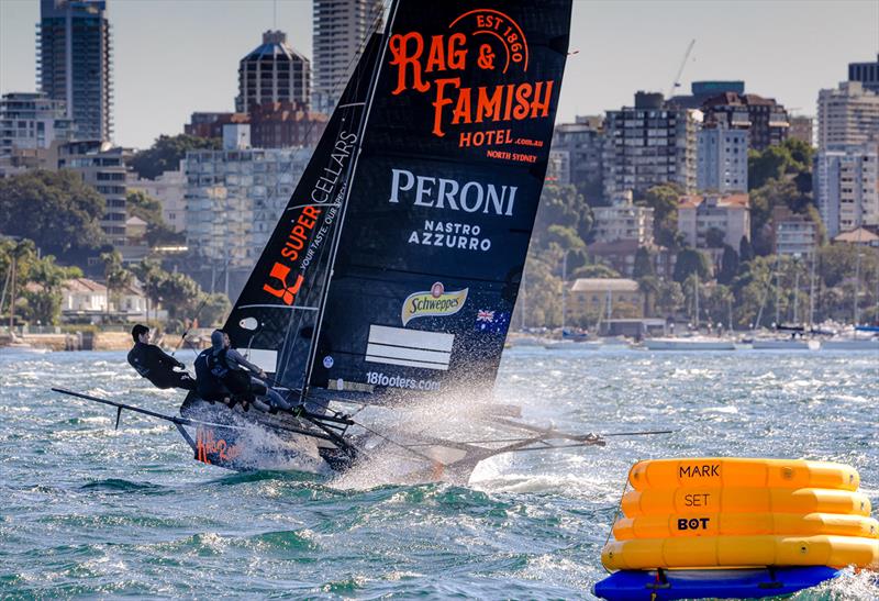 Passing the new robotic marker buoy - 18ft Skiff Sixt Spring Championship & Club Championship 2024 - photo © SailMedia