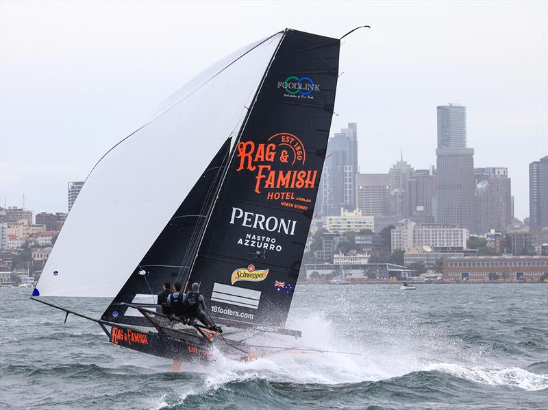 Rag and Famish Hotyel shows the style that won her last Sunday's race - Sixt Spring Championship photo copyright SailMedia taken at Australian 18 Footers League and featuring the 18ft Skiff class