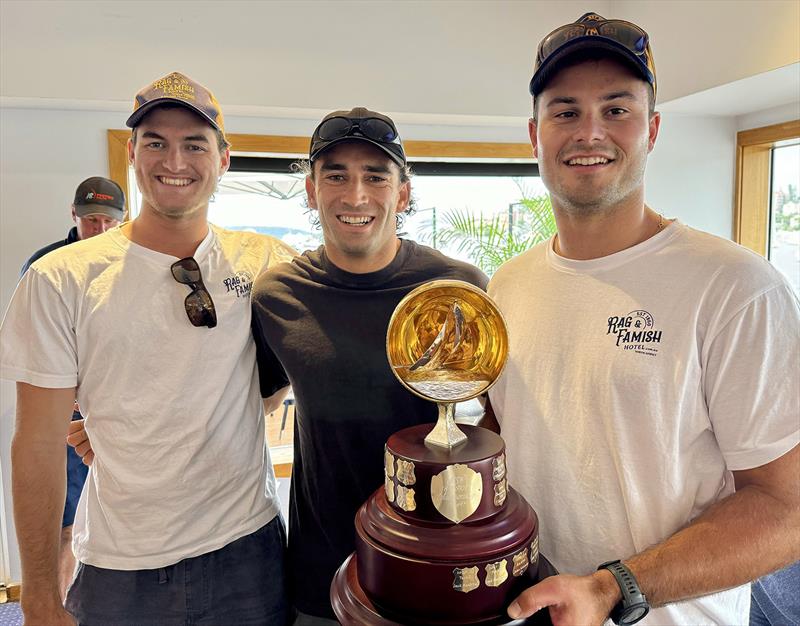 Rag and Famish team with the NSW Championship trophy - 18ft Skiff NSW Championship 2024 - photo © SailMedia