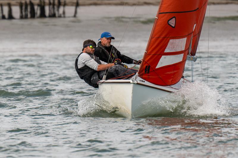 Ray Apthorp and Ian Simons won the first midweek race during Burnham Week 2024 photo copyright Petru Balau Sports Photography / sports.hub47.com taken at Royal Corinthian Yacht Club, Burnham and featuring the Squib class