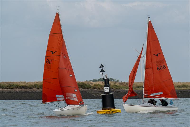 Close battle between Ray Apthorp and Ian Simons on Nemesis 806 and Micky Wright and Alex Porteous, on Spoof 811, on the 7th day of Burnham Week 2024 - photo © Petru Balau Sports Photography / sports.hub47.com