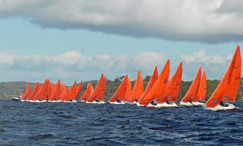 Irish Squib Inlands at Lough Derg - a start on Saturday when the fleet enjoyed stronger breezes photo copyright Reggie Goodbody taken at Lough Derg Yacht Club and featuring the Squib class