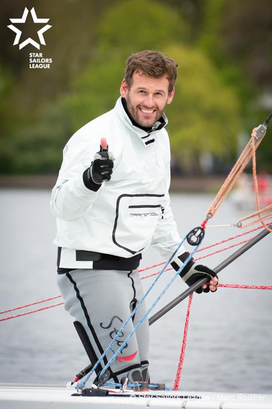 Mateusz Kuznierewicz on day 1 of the SSL City Grand Slam: Hamburg photo copyright Marc Rouiller / SSL taken at Norddeutscher Regatta Verein and featuring the Star class